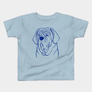 Neapolitan Mastiff (Light Blue and Blue) Kids T-Shirt